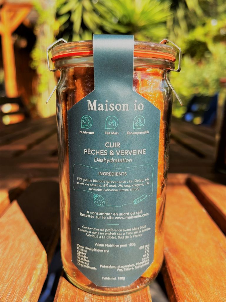 Cuir pêches verveine